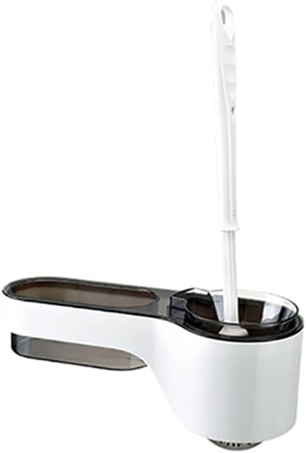 Wall Mounted Toilet Brush Holder with Long Handle Brush for Bathroom Cleanliness
