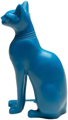 Classical Blue Bastet Cat Statue - Egyptian Goddess Collectible
