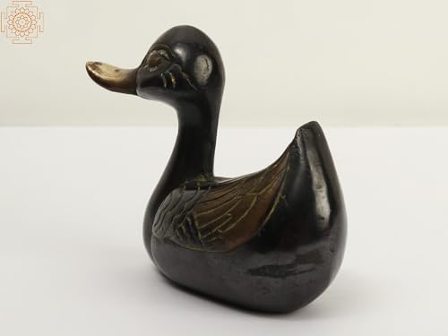 Exotic India 6 Brass Decorative Duck Statue