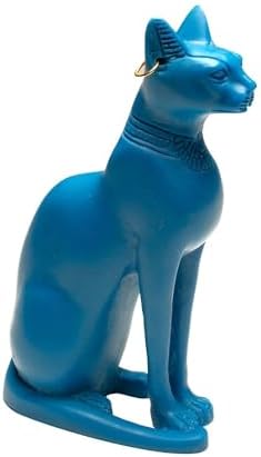 Classical Blue Bastet Cat Statue - Egyptian Goddess Collectible