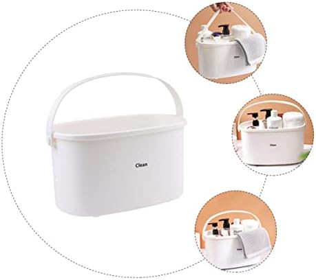 BESTOYARD 1Pc White Plastic Shower Basket with Handle