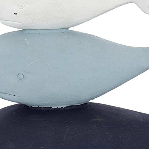 Deco 79 Polystone Whale Home Decor Statue with Acrylic Base