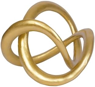Dawbun Gold Knot Statue Decor Modern Geometric Gold Cube