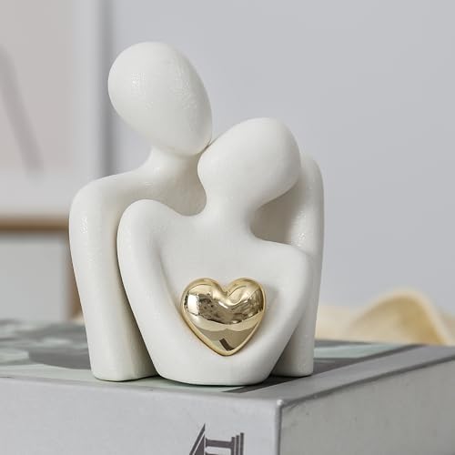 Hugging Couple Statue Ceramic Romantic Gift for Her