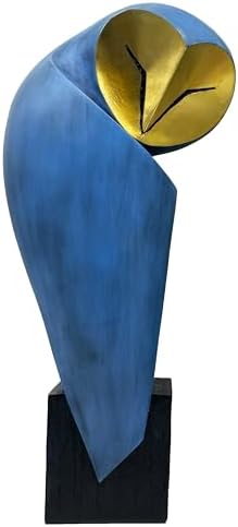 Mid-Century 15 Inch Resin Owl Statue - Handmade Home Decor