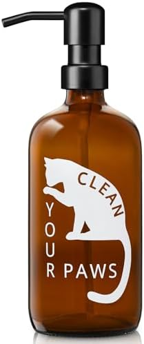 Glass Cat Soap Dispenser 17 oz with 304 Stainless Steel Pump