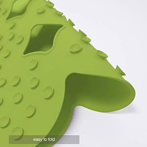 Webos Non-Slip Bath Mat with Suction Cups Soft Rubber 28x16 Inch