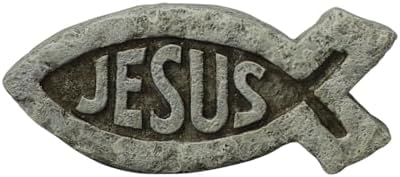 Christian Jesus Fish Tabletop Decor 74 Inch Resin Ichthys Sculpture