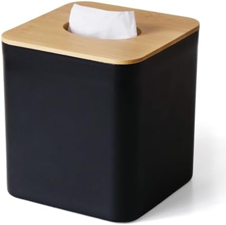 Bamboo Tissue Box Cover for Bathrooms and Desks