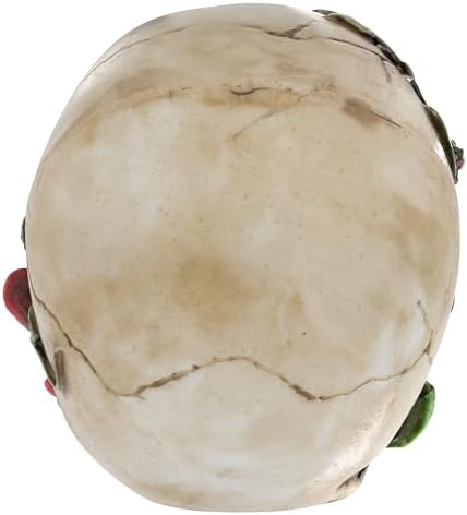 READAEER Human Skull Rose Resin Statue Home Decor