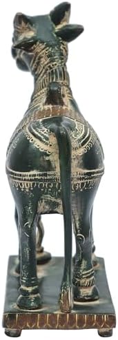 Brass Nandi Cow Statue - 5 Inch Vahana of Lord Shiva