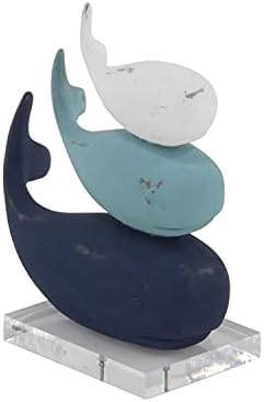 Deco 79 Polystone Whale Home Decor Statue with Acrylic Base