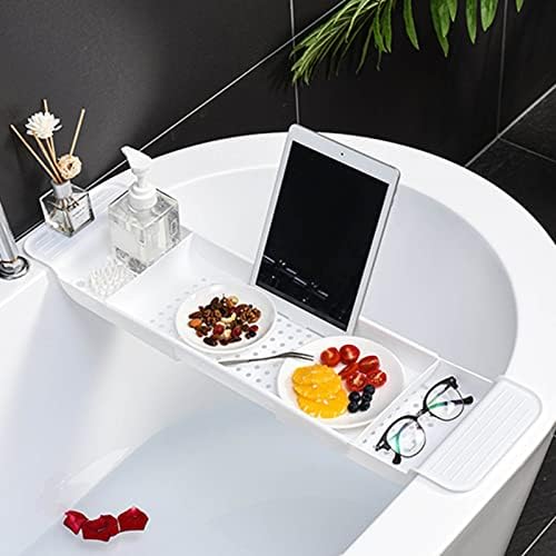 Flexman Plastic Bathtub Tray with Retractable Draining Design
