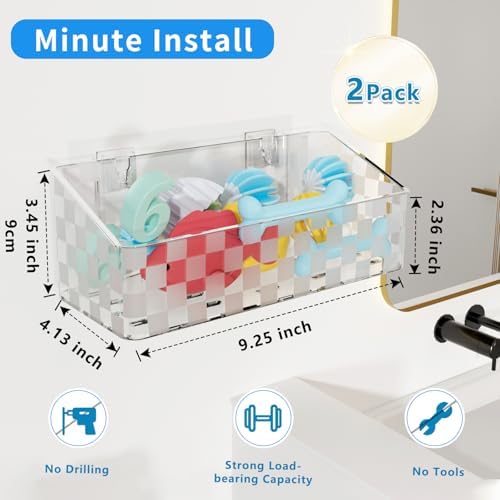 Natheeph 2 Pack Clear Shower Caddy for Bath Toys and Essentials