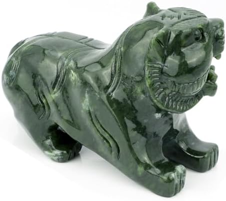 Gemshan Handmade Jade Tiger Statue - Unique Home Decor Figurine