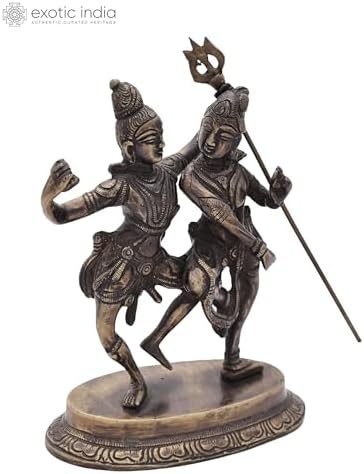 Brass Shiv Parvati Dancing Pose Statue Temple Home Decor