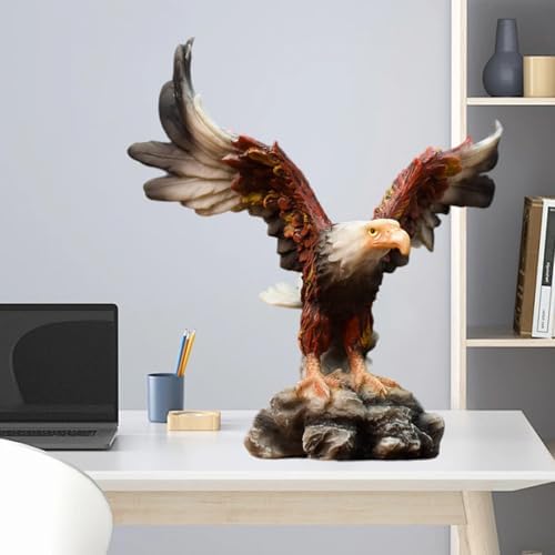 Golden Resin Flying Wild Eagle Statue