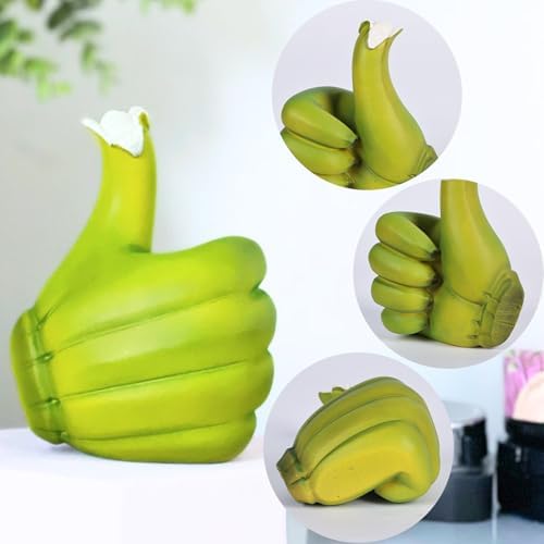 Banana Thumbs Up Hand Gesture Statue - 472 Green Resin