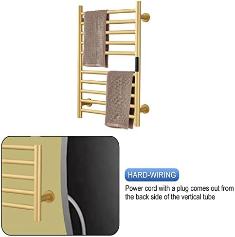 Gold Heated Towel Warmer with Built-In Timer