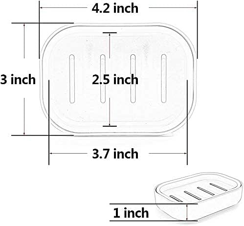 UVIVIU Plastic Soap Dish - Easy Cleaning Drain White