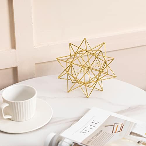 YiLifebes Metal Geometric Table Decor Sculpture Gold Finish