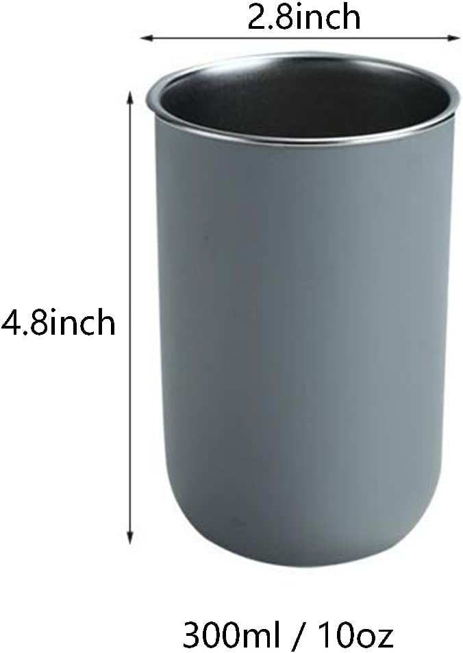 123Arts 2 Pcs Stainless Steel Mouthwash Cups for Bathroom Use