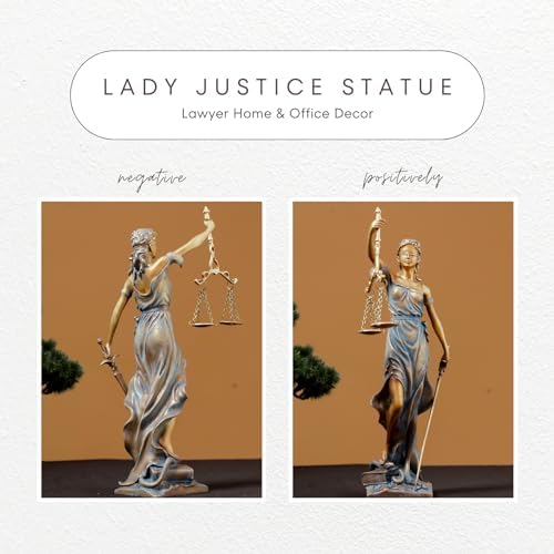Bronze Lady Justice Statue 11-Inch Sculpture for Lawyers