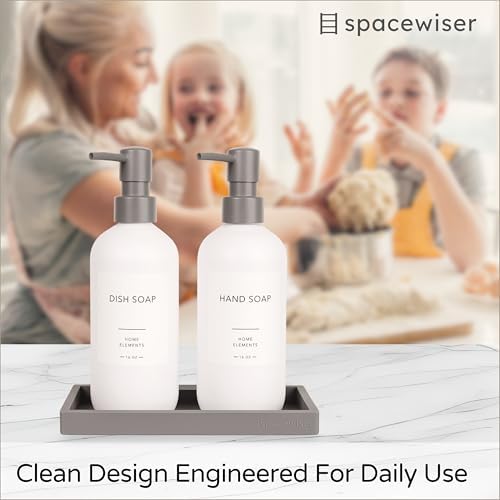 Spacewiser ShatterFree Soap Dispenser Set with Pump and Tray