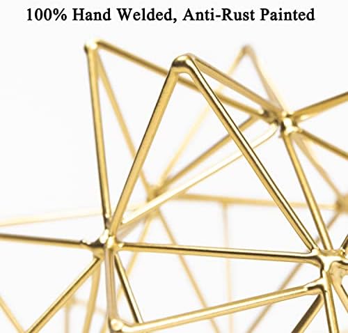 YiLifebes Metal Geometric Table Decor Sculpture Gold Finish