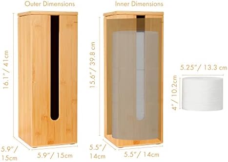 GOBAM Bamboo Toilet Bowl Cleaner and Holder Set