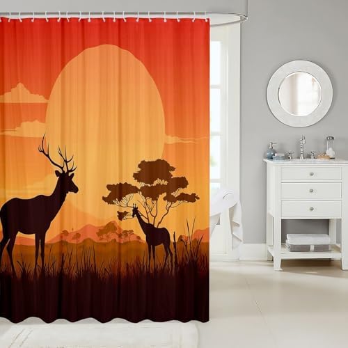 Feelyou Deer Shower Curtain Set 72x72 for Kids and Home