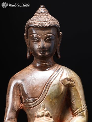 Exotic India Medicine Buddha Brass Statue 7 Inch