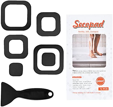 Non-Slip Bathtub Stickers Set Black 72 PCS