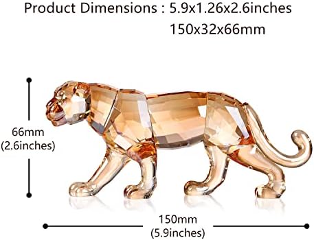 DOJOZ Crystal Leopard Cheetah Realistic Home Decor Statue