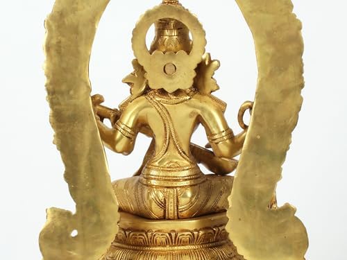 Brass Goddess Saraswati Statue with Veena 1