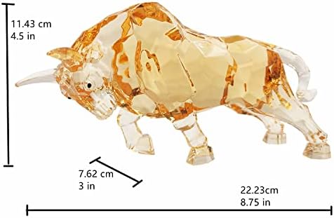 FengShui Bull Statue Acrylic Desk Decor Amber