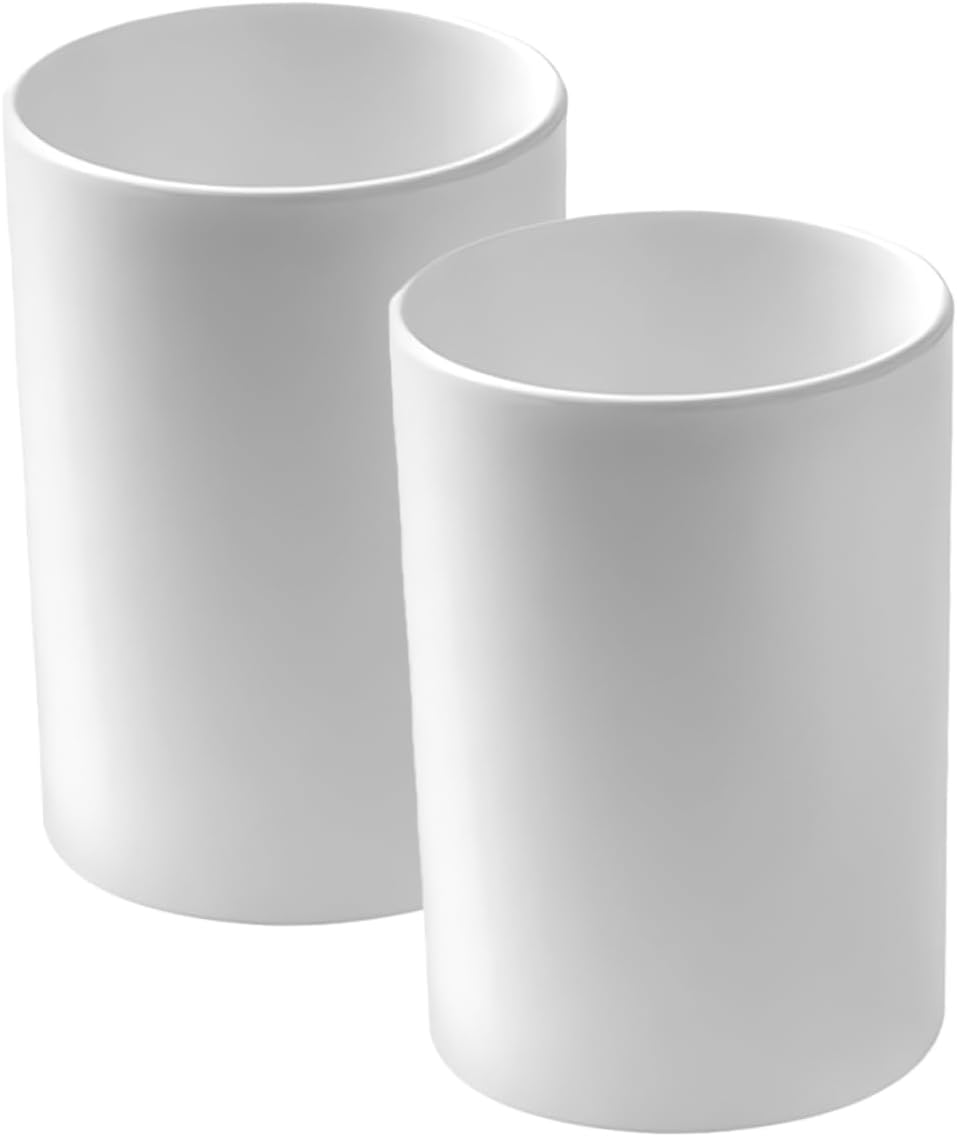 Bathroom Tumbler Cup Reusable Toothbrush Holder Large Capacity White 1