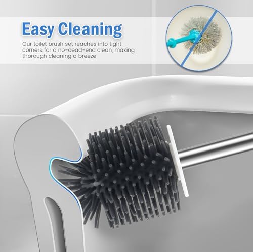 ZFLYCANP Deep Cleaning Toilet Brush Set with Holder