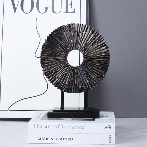 CECKQUE Minimalist Round Black Statue Home Decor