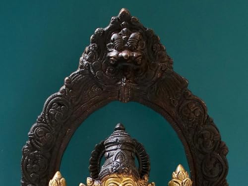 Brass Lakshmi Goddess Statue with Pedestal - Prosperity Idol for Pooja Room