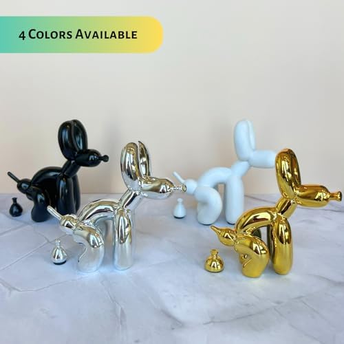 Pozbee Pooping Dog Sculpture Fun Gold Balloon Dog Statue