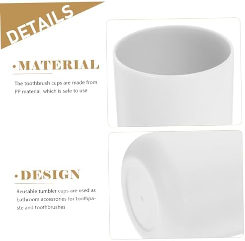 2pcs Lightweight PP Toothbrush Cups for Bathroom and Daily Use