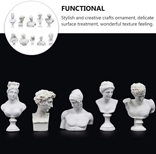 ARTIBETTER 10PCS Greek Mythology Mini Resin Statue Sculpture Set