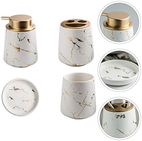 HEALLILY 4pcs White Bathroom Holder Set