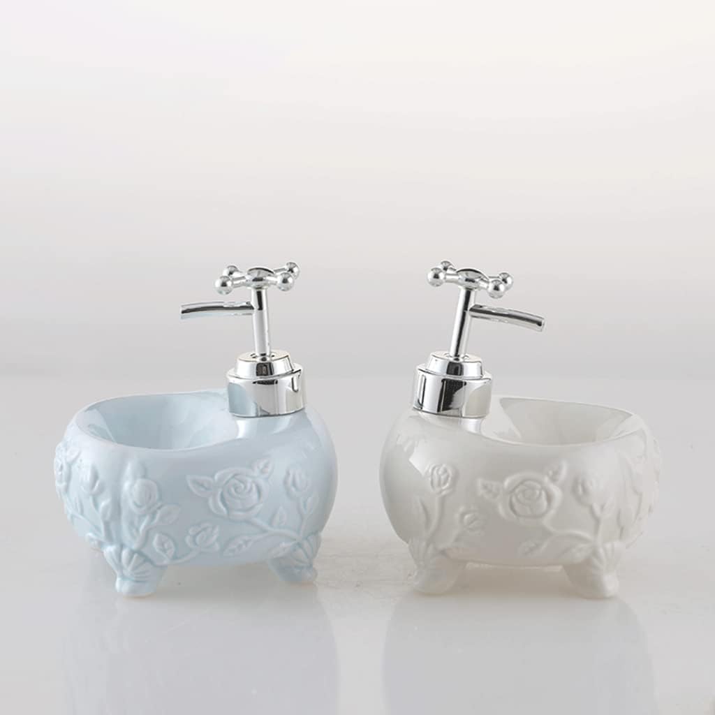 Cute Ceramic Soap Dispenser for Kids Bathroom Pink