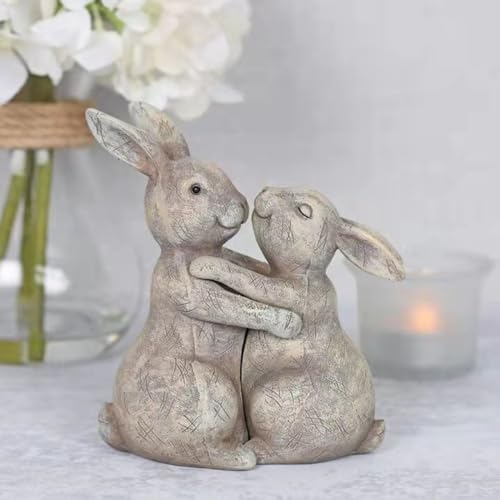 Cute Hugging Couple Fox Sculpture Valentines Decoration
