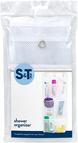 ST INC Shower Organizer with 7 Pockets 14x30 Inch White