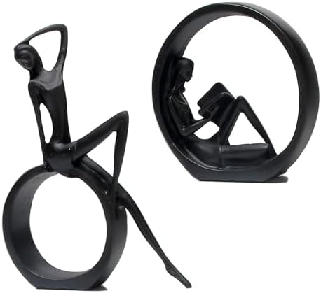 Modern Abstract Art Bookshelf Decor - Black Girl Statue Figurines 1
