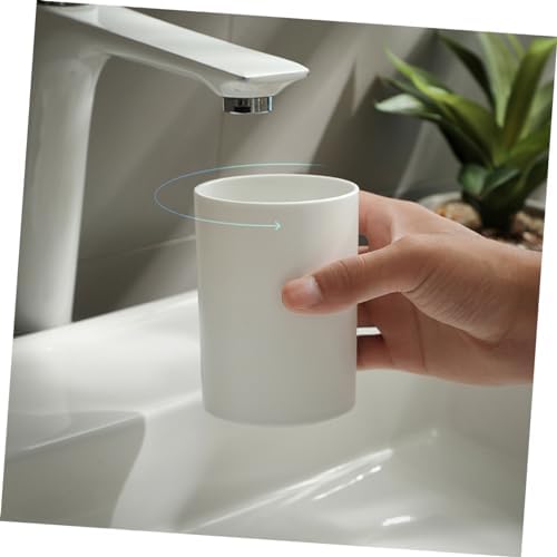Bathroom Tumbler Cup Reusable Toothbrush Holder Large Capacity White 1