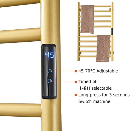 Gold Heated Towel Warmer with Built-In Timer